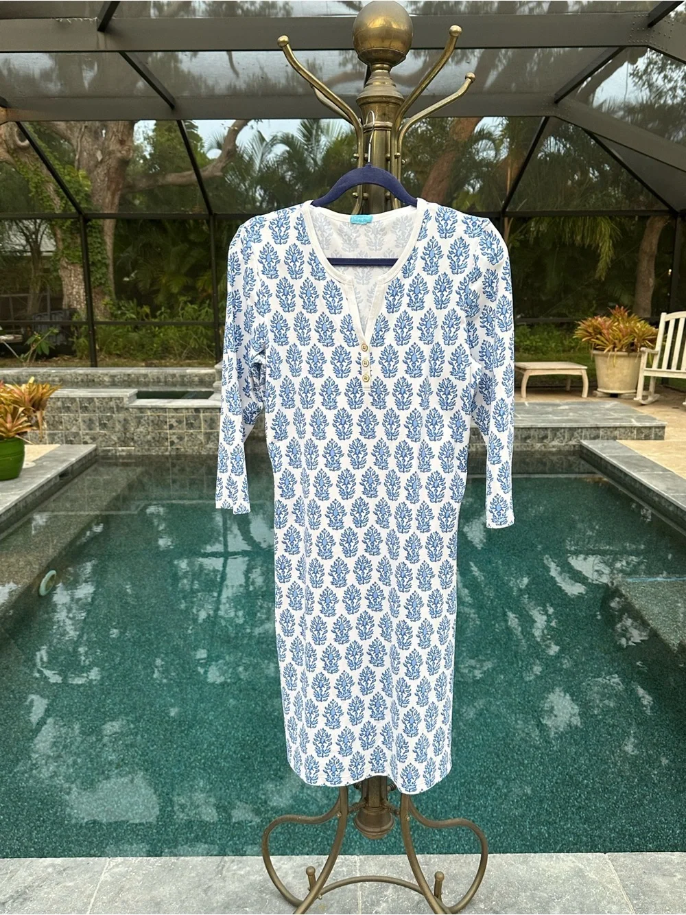 J. McLaughlin for Dillard’s Med Catalina Cloth Dress with Henley Neckline CLASSY - Picture 1 of 8